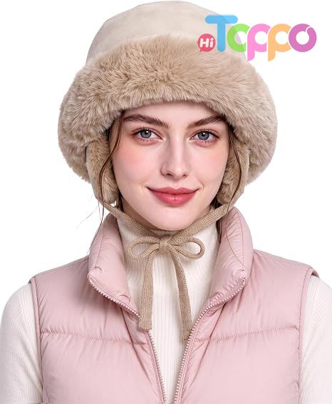 Hot Sale Winter Furry Bucket Hat Faux Fur Cloche Hat with Fleece Lining
