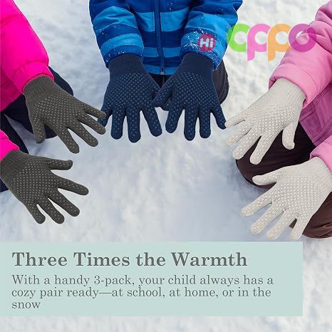 Wholesale Kids Magic Gloves 3 Pack Kids Winter Gloves Children's Knit Gloves
