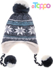 Wholesale Winter Soft Warm Fleece Lined Long Ear Straps Snow Ski Cap with Pompom