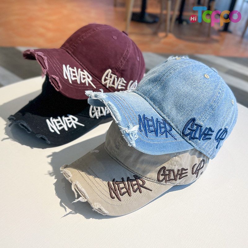 Hot Sale Adjustable Embroidery Soft Distressed Ripped Washed Baseball Cap 