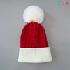 Hot Sale Large Pom Pom Color Block Elf Beanie Winter Knit Cap