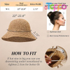 Summer Wide Brim Packable Sun Hat Womens Travel Straw Fedora Hat
