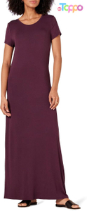 Custom Solid Women's Short-Sleeve Maxi Dress