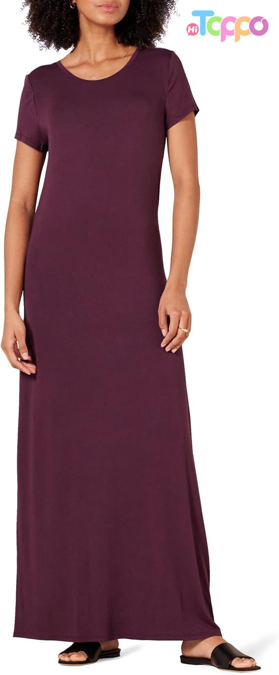 Custom Solid Women's Short-Sleeve Maxi Dress