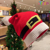 Classic Red & Green Striped Long Tail Knit Hat with Pom Pom Festive Christmas Beanie
