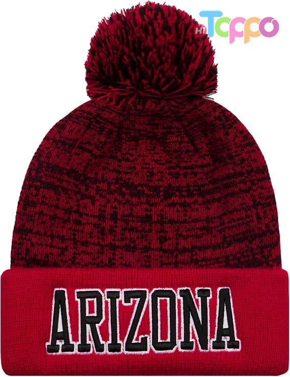 Custom Super Soft Pompom Knit Cap Winter Skullcap Toque Football Beanie Hat 