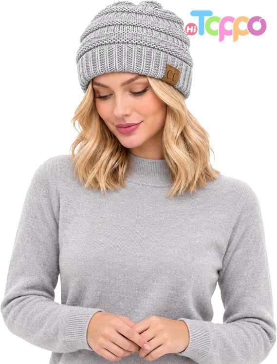 Hot Sale Trendy Warm Chunky Soft Stretch Cable Knit Beanie
