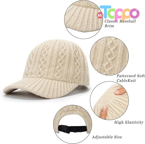 Hot Sale Winter Warm Knit Visor Beanie Newsboy Cap Cold Weather Winter Hat