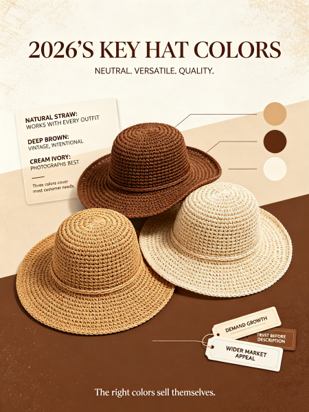 2026 Straw Hat Colors: Natural, Deep Brown, Cream