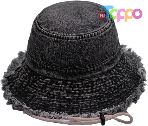 Wholesale Cotton Denim Distressed Bucket Sun Hat
