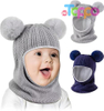 Wholesale Toddler Beanie Hats Girl Boy with Neck Warmer Baby Winter Hat Scarf Set 2 Pack