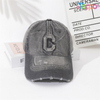 Custom Oversized Washed Denim Large Head Vintage Distressed Embroidered Baseball Cap
