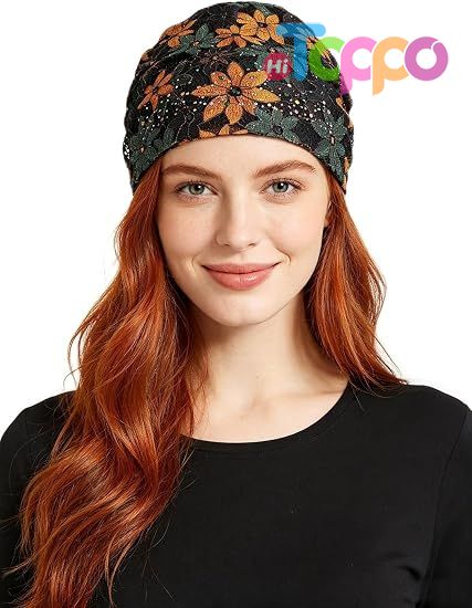  Custom Lightweight Lace Beanie for Women Rhinestone Hat