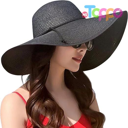 Wide Brim Big Floppy Foldable Roll up Cap UPF 50+ Beach Sun Hat 