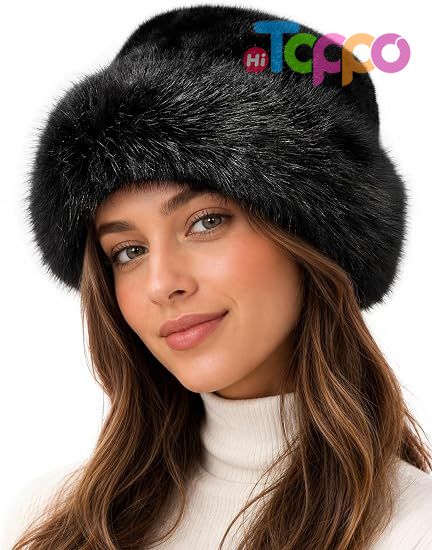 Winter Fur Bucket Hat for Women Winter Fluffy Plush Fisherman Cap