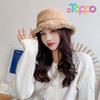 Winter Fur Bucket Hat for Women Winter Fluffy Plush Fisherman Cap
