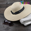 Women Floppy Sun Hat with Wide Brim—Foldable Roll-Up Straw Beach Hat UPF 50