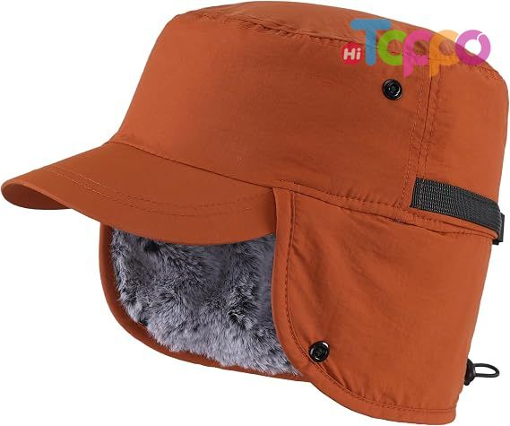  Warm Earflaps Hat Fully Lined Faux Fur Baseball Cap Trapper Hunting Hats