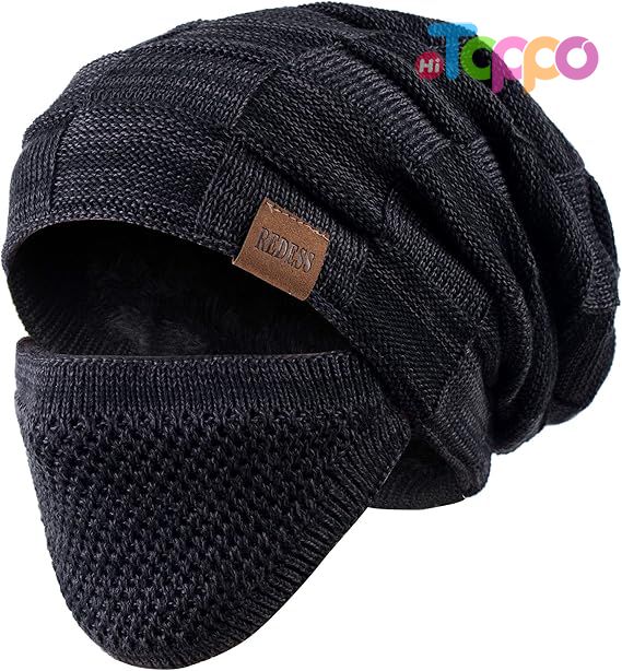 Hot Sale Winter Warm Hats Knit Slouchy Thick Skull Cap with Face Cover
