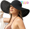 Custom Summer Floppy Wide Brim Sunhat Packable Foldable Lace Sun Beach Hats for Women