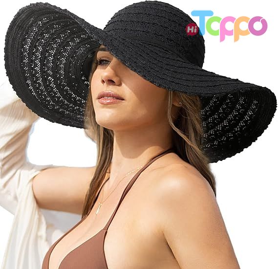 Custom Summer Floppy Wide Brim Sunhat Packable Foldable Lace Sun Beach Hats for Women