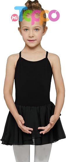 Toddler Girls Ballet Dance Leotards Skirt Ballerina Ballet Outfit Dresses Camisole Puff Sleeve