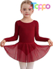High quality Toddler Girls Long Sleeve Ballet Leotards Dresses Dance Skirt Ballerina Tutu Outfits