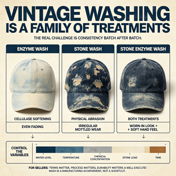 Enzyme vs. Stone Wash: The Craft Behind Vintage Caps