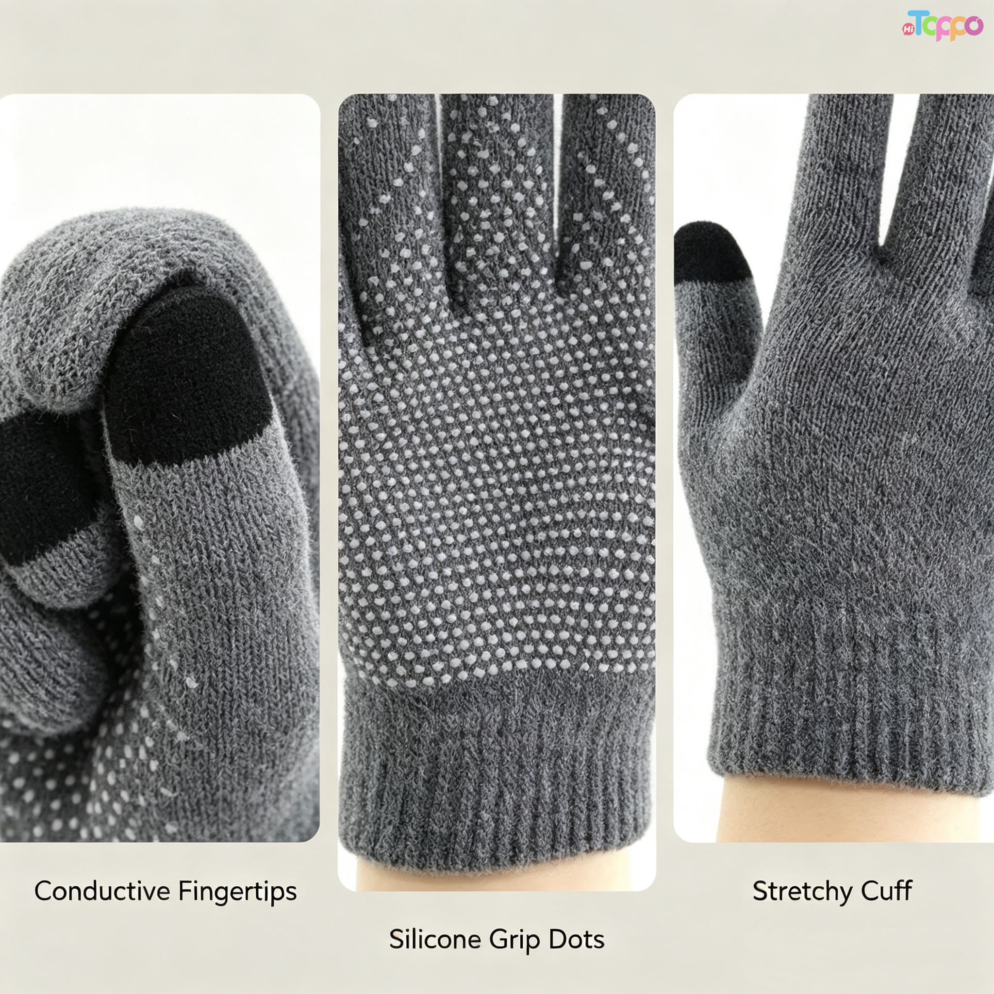 Custom Winter Gloves Upgraded Touch Screen Texting Warm with Thermal Soft Knit Lining