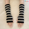  Custom Daily Wear Women's Block Striped Gloves Fingerless Knitted Arm Warmers 