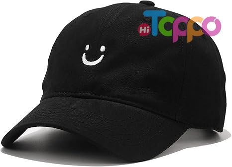 Smile Face Adjustable Low Profile Unstructured Cotton Dad Hat Baseball Cap 