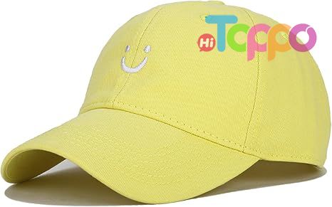 Smile Face Adjustable Low Profile Unstructured Cotton Dad Hat Baseball Cap 
