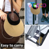  Summer UV Protection Foldable Packale Wide Brim Women Straw Sun Visor Hat 