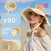 Hot Sale UPF 50+ Roll Up Wide Brim Women Sun Straw Hat 