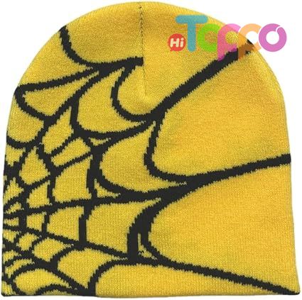 Casual Skullies Outdoor Gothic Spider Pattern Wool Acrylic Knitted Hat Beanies 