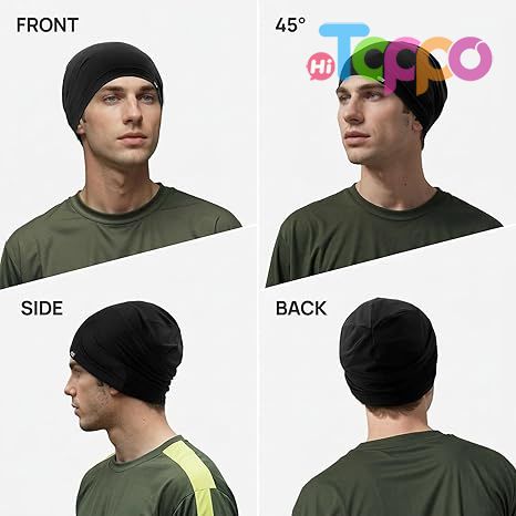 Custom Logo Cooling Skull Cap for Men Women-Lightweight Breathable Beanie Hat Thin Quick Dry Running Cap for Cycling