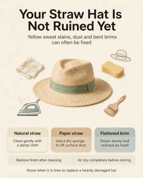 Easy Fixes for Yellowed, Dirty & Bent Straw Hats
