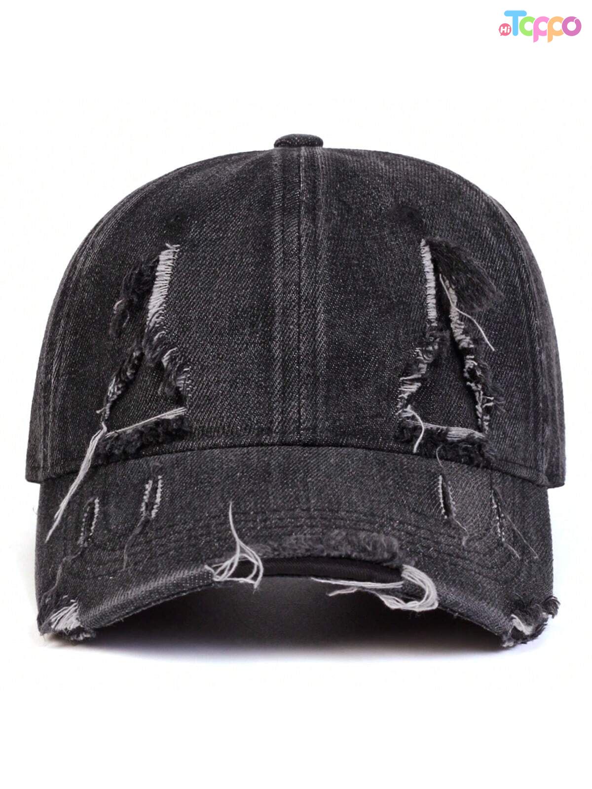 Outdoor Adjustable Sunscreen Leisure Vintage Edge Holes Denim Baseball Cap 