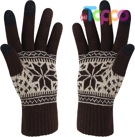  Custom Snow Flower Printing Keep Warm Winter Touch Screen Gloves