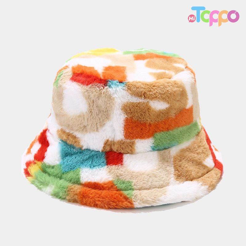Women’s Creative Rainbow Print Bucket Hat Autumn & Winter Fashion Outdoor Hat