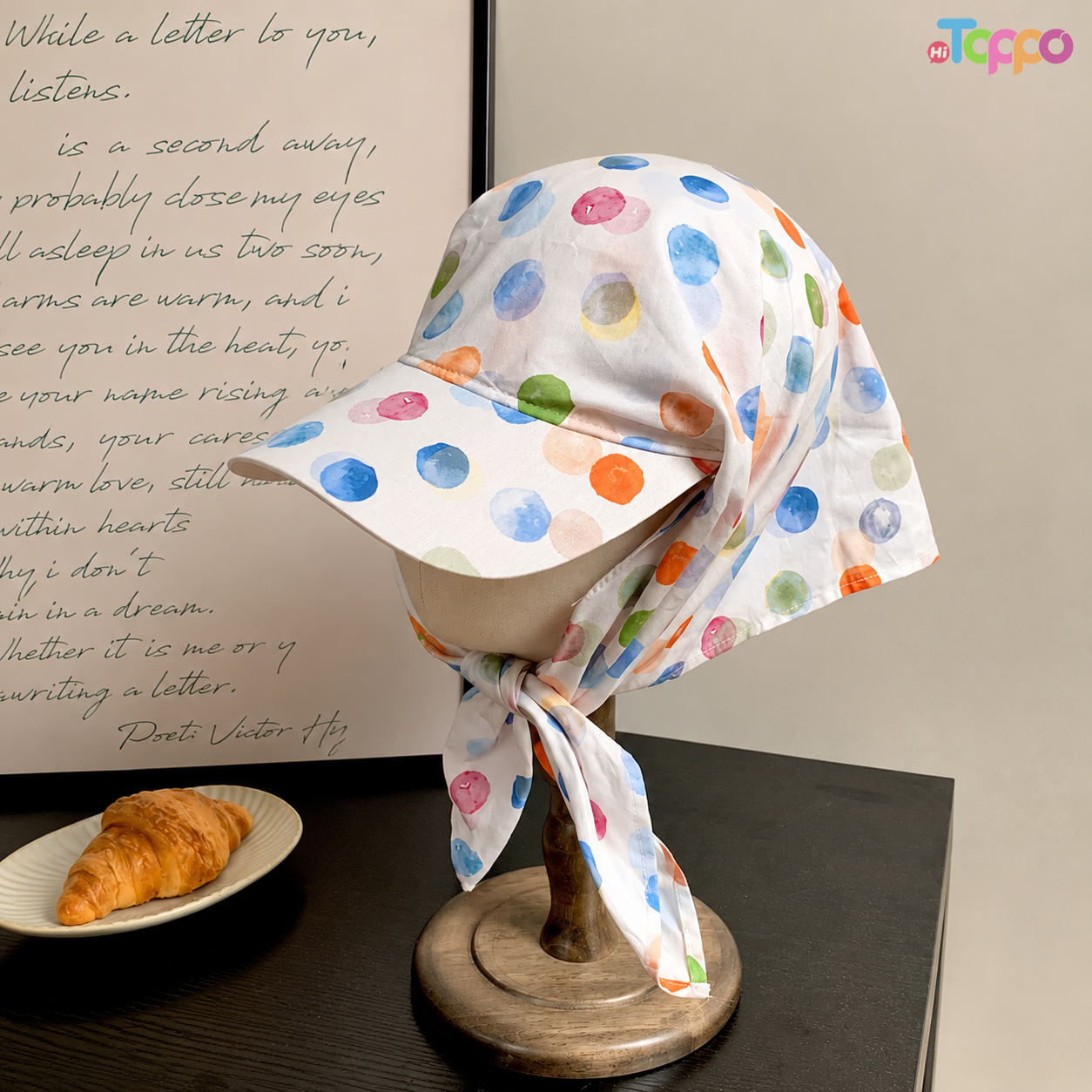 Women Fresh Watercolor Polka Dot Bandana Caps