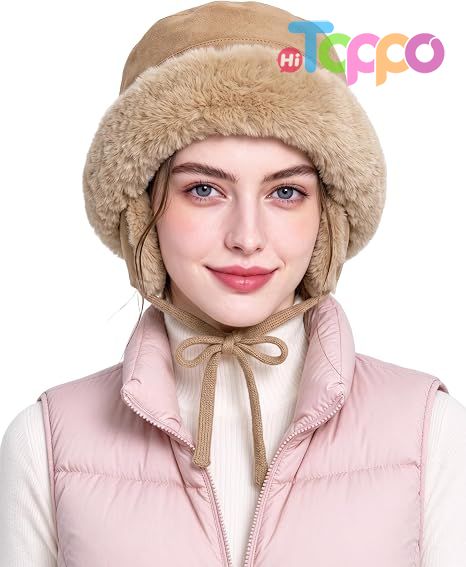 Hot Sale Winter Furry Bucket Hat Faux Fur Cloche Hat with Fleece Lining