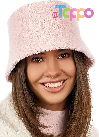 Hot Sale Winter Faux Fur Fuzzy Bucket Hat for Women 