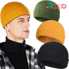 Hot Sale 3 Pack Wool Fisherman Beanies Short Knit Watch Cap Cuffed Hats