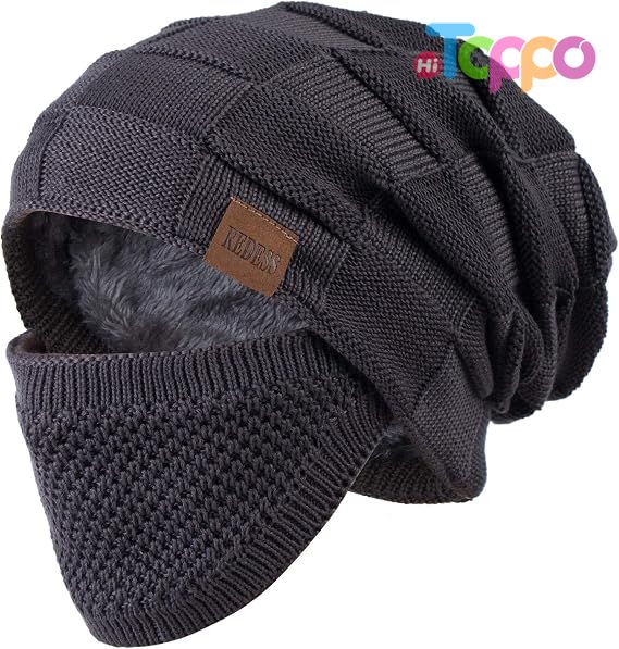 Hot Sale Winter Warm Hats Knit Slouchy Thick Skull Cap with Face Cover