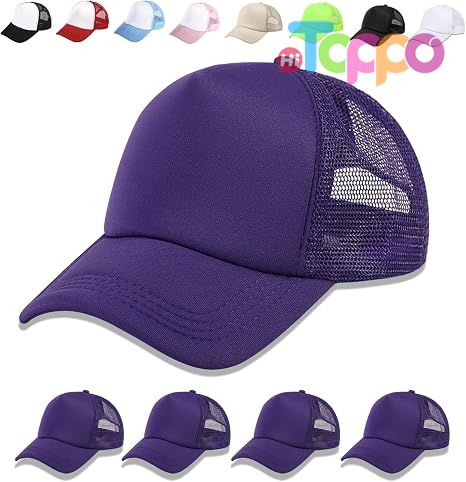 Sublimation Blank Baseball Cap Adjustable Hat Polyester Mesh Trucker Hats 5 Pack Set