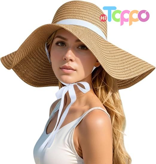 Summer Oversized Extra Large Sun Visor Hat Foldable Wide Brim Roll Up Big Beach Hat 