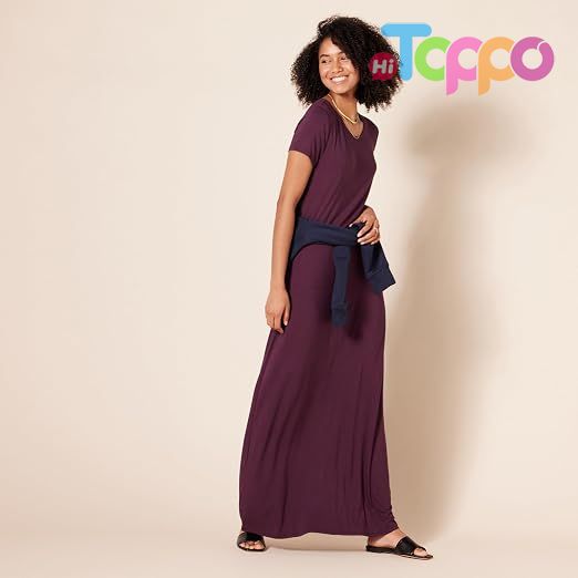Custom Solid Women's Short-Sleeve Maxi Dress