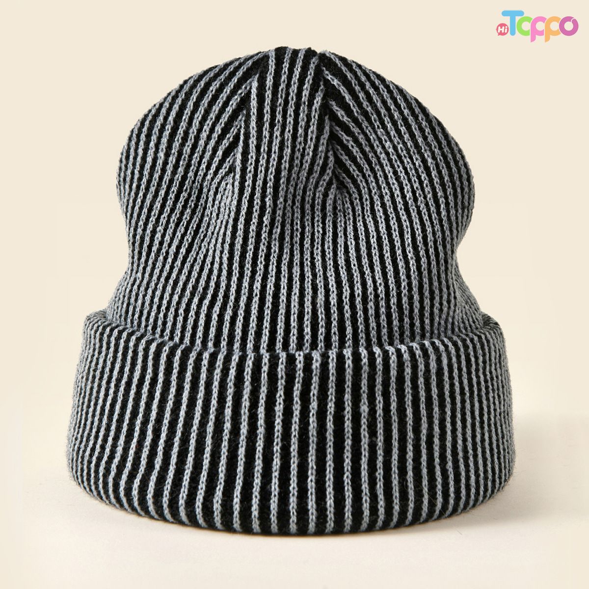 Warm Ear Protection\Unisex Striped Knit Beanie Acrylic Winter Cuffed Hat, Outdoor Cycling Skull Cap
