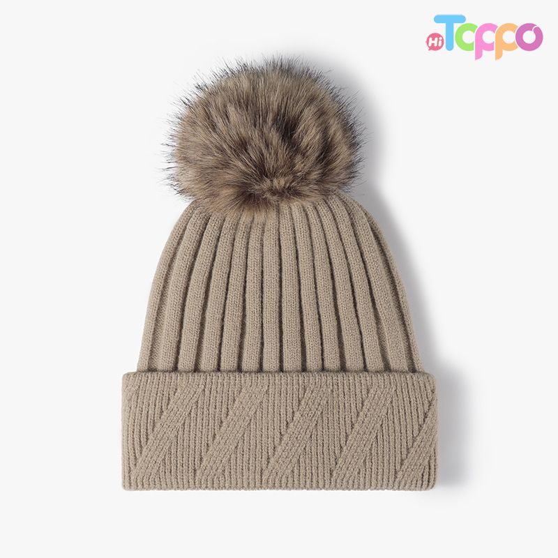 Classic Soft Warm Chunky Cable Knit Hat with Pom Pom Thermal Winter Cuffed Cap